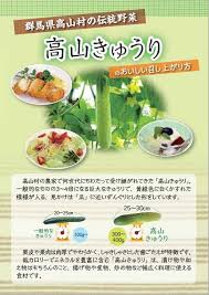 群馬県高山村の伝統野菜「高山きゅうり」のレシピ集が出来ました ...